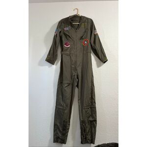 Leg Avenue Men's Top Gun Halloween Costume Flight Suit Jumpsuit Size S